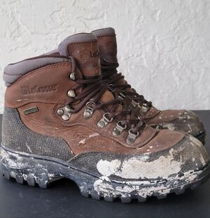 Lacrosse Mens Size 7.5 W Brown Leather Laces Composite Ankle Work Boots Hiking